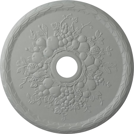 Ekena Millwork Grape Ceiling Medallion (Fits Canopies up to 3 5/8"), 22 5/8"OD x 3 5/8"ID x 5/8"P, Primed White CM22GR